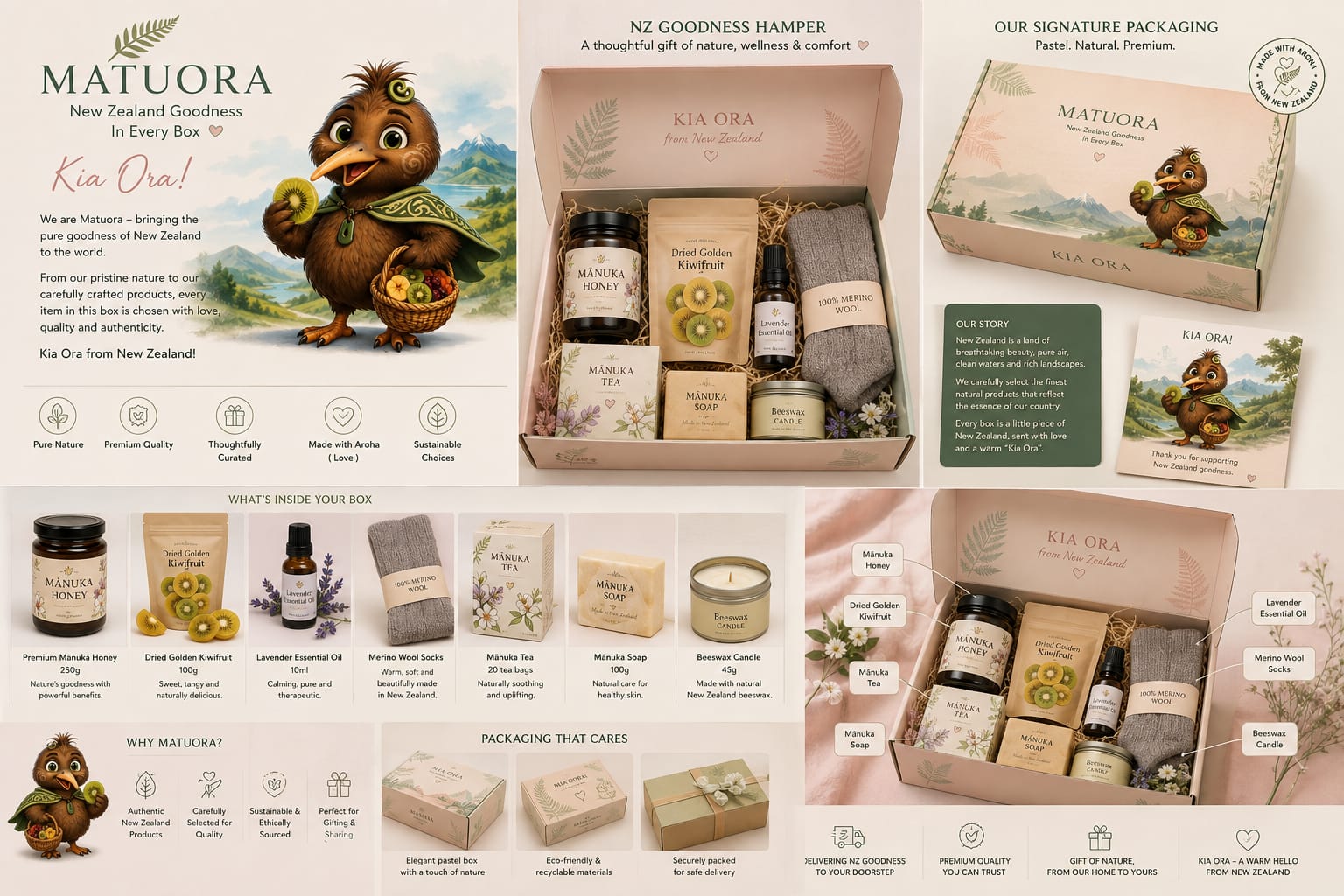 Matuora NZ Goodness Hamper — premium curated gift box from New Zealand