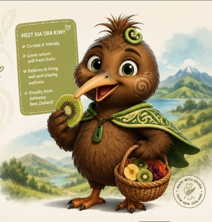 Meet Kia Ora Kiwi — curious, friendly, and proudly from Aotearoa New Zealand
